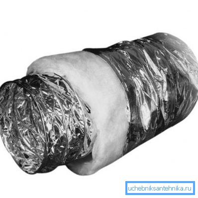 Aluminum ventilating corrugation of 200 mm with thermal insulation Aluminum ventilating corrugation of 200 mm with thermal insulation