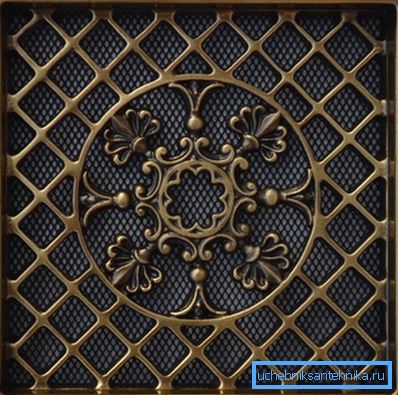 Aluminum ventilation grille 400 for 400 with electroplated coating Aluminum ventilation grille 400 for 400 with electroplated coating