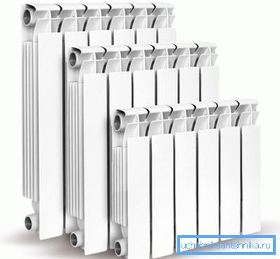 Aluminum radiators of various sizes