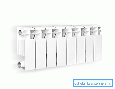 Aluminum radiators of 250 mm will be suitable for narrow spaces