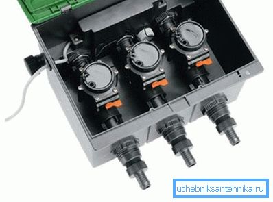 Automated water distribution system with solenoid valves. Automated water distribution system with solenoid valves.