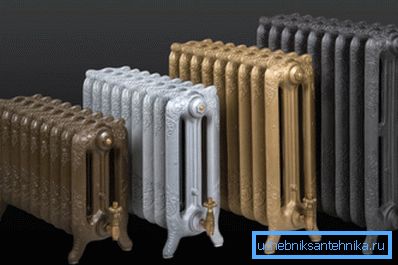Cast iron batteries in old style Cast iron batteries in old style