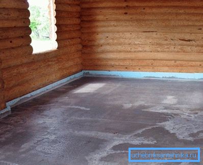 1198 Concrete floor in the bath