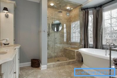 Large bathroom with shower and standard bath Large bathroom with shower and standard bath