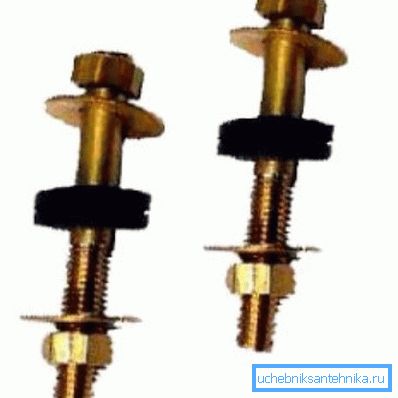 Bolts for fastening the drainage tank to the toilet Bolts for fastening the drainage tank to the toilet