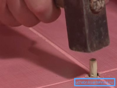 We drill holes and hammer dowels in them. We drill holes and hammer dowels in them.