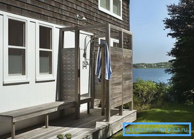 Often a summer shower is located near the house. Often a summer shower is located near the house.