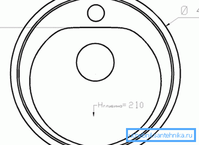 Drawing of the simplest model of such a product with a hole for mounting the crane and indicating the required dimensions Drawing of the simplest model of such a product with a hole for mounting the crane and indicating the required dimensions