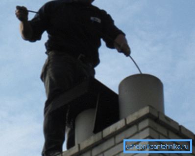 Cleaning the chimney from the outside Cleaning the chimney from the outside
