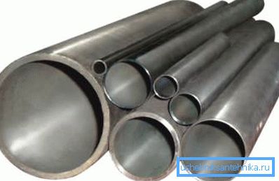 This type of material differs not only in diameter and length, but also in wall thickness.