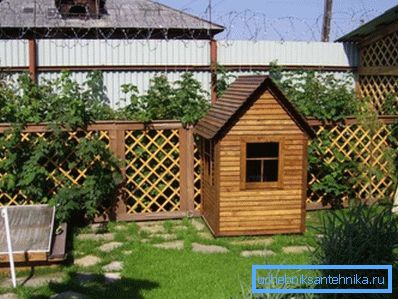 Wooden house with windows Wooden house with windows