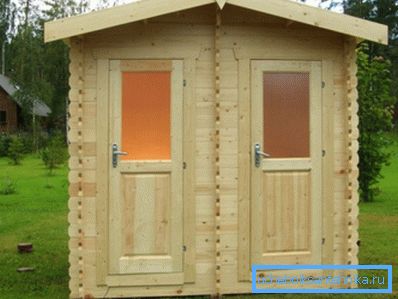 A wooden shower-toilet for giving will require more space. A wooden shower-toilet for giving will require more space.