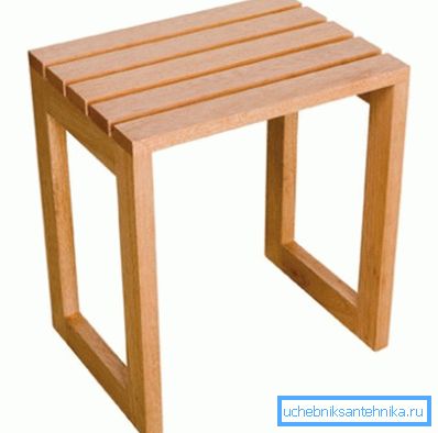 Wooden stool for shower stall suitable for use in the bath or country house