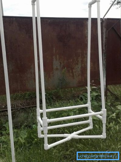 The children's swing collected from such material can appear even stronger and more reliable than similar designs of factory production