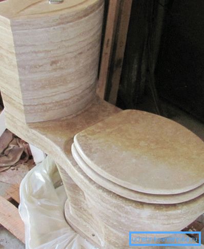For the manufacture of the toilet can be used very exotic materials.