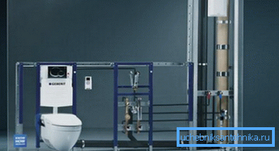 For installation in hollow partitions, an installation for a toilet bowl of 82 cm height is used. For installation in hollow partitions, an installation for a toilet bowl of 82 cm height is used.