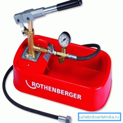 A hand pump with a pressure gauge can be used for pressure testing with a circuit off. A hand pump with a pressure gauge can be used for pressure testing with a circuit off.