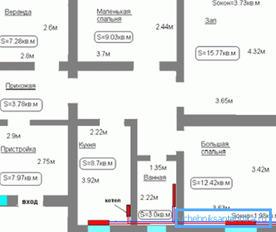 For calculations you need to know the area of ​​heated rooms.