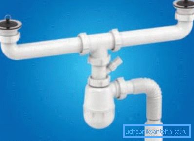 A draining device requires a siphon with two branch pipes. A draining device requires a siphon with two branch pipes.