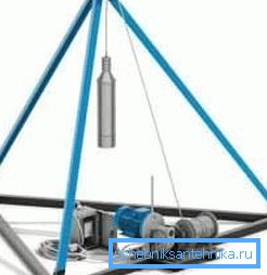 For water, you can use the device for drilling by the shock-cable method For water, you can use the device for drilling by the shock-cable method