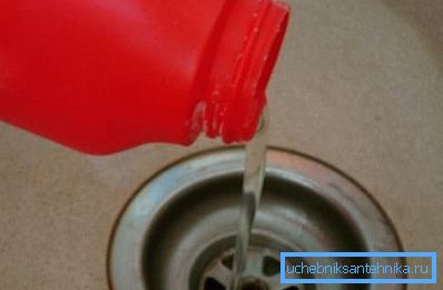 Simply pour the liquid into the drain and wait Simply pour the liquid into the drain and wait