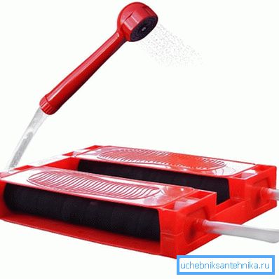 A shower for giving with a foot pomp. A shower for giving with a foot pomp.