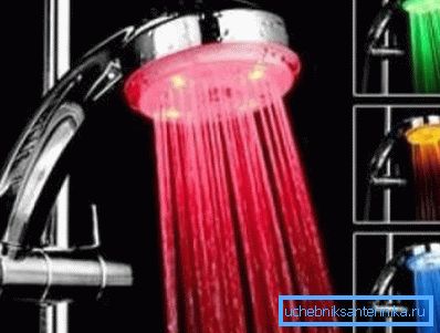 Illuminated shower. Illuminated shower.