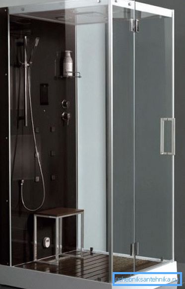 Shower cabin 1100 by 1100 mm with steam function Shower cabin 1100 by 1100 mm with steam function