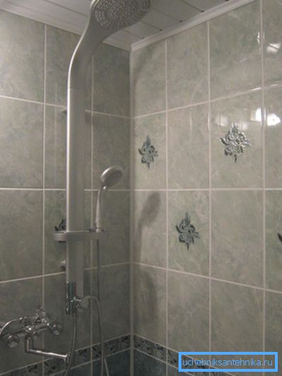 Shower system with rain shower and mixer in the apartment Shower system with rain shower and mixer in the apartment