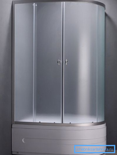 Shower corner with high tray 100x100 cm of acrylic