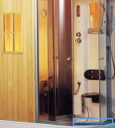 Shower cabins with sauna and Turkish bath have compact dimensions. Shower cabins with sauna and Turkish bath have compact dimensions.
