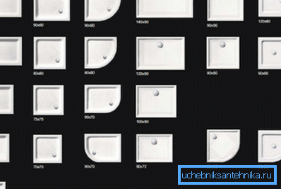 Shower trays can have different sizes and shapes.