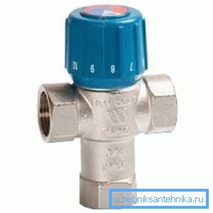 Two-way thermostatic mixing valve (do not confuse - this is not a thermo-mixer for a warm floor) Two-way thermostatic mixing valve (do not confuse - this is not a thermo-mixer for a warm floor)