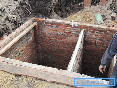 Two-section brick cesspit Two-section brick cesspit