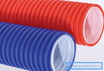 Double-walled pipes PND-LDPE can be of different colors and sections