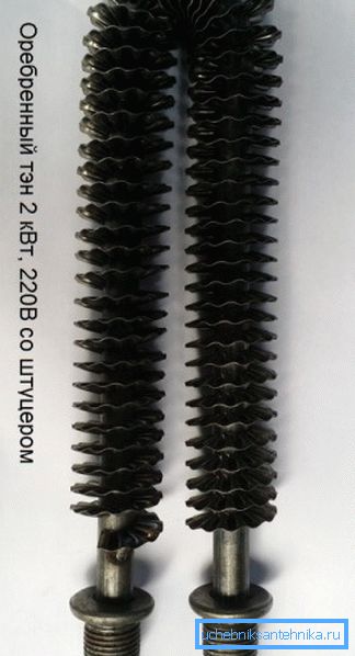 The efficiency of heat transfer of the ribs is so high that some manufacturers of heating elements began to use such pipes to create original designs of heating elements. The efficiency of heat transfer of the ribs is so high that some manufacturers of heating elements began to use such pipes to create original designs of heating elements.