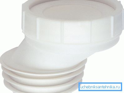 The eccentric cuff made of white propylene allows you to put the toilet, even in the bathroom at an angle The eccentric cuff made of white propylene allows you to put the toilet, even in the bathroom at an angle
