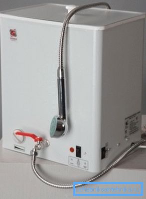 Electric water heater for shower EVBO-20/1, 25-1 can work both from the network and from the built-in battery