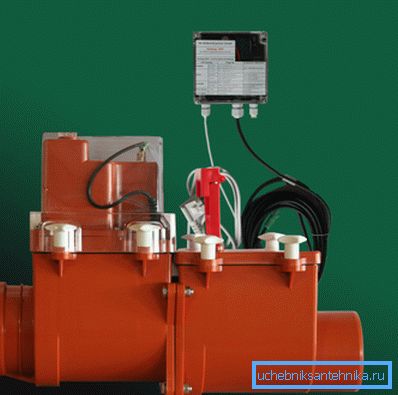 The electric automated device on an obstacle of penetration of sewage from the sewerage to premises The electric automated device on an obstacle of penetration of sewage from the sewerage to premises