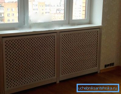 Another point that will be faced after installing the equipment of the heating system - decorative trim to hide unattractive radiators and piping Another point that will be faced after installing the equipment of the heating system - decorative trim to hide unattractive radiators and piping