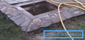 If the well is so low and rectangular, then you can use modern moisture and heat-resistant design material.