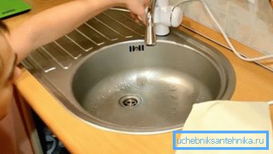 Fix the flow heater at the sink Fix the flow heater at the sink