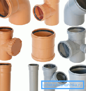 Fittings for sewer pipes of different diameters Fittings for sewer pipes of different diameters