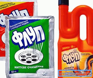 Flup for cleaning sewer pipes in granules