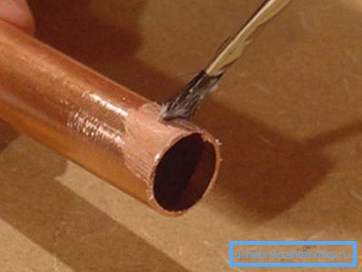 Flux is applied only to the outside of the pipe.