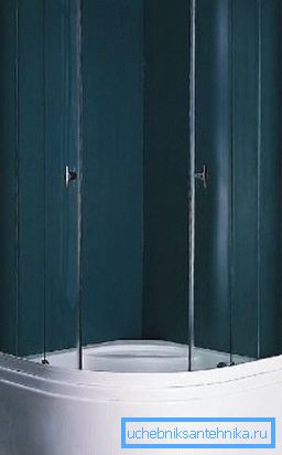 Photo of a shower cabin with an area equal to one square meter