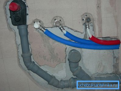 Photo of a fragment of pipe wiring in the gate Photo of a fragment of pipe wiring in the gate