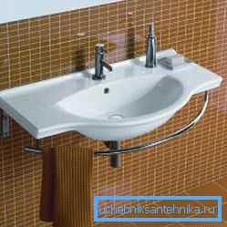 Photo of a sink with a wall mount Photo of a sink with a wall mount