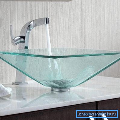 Photo of a sink made of glass Photo of a sink made of glass