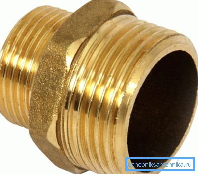 Photo of brass nipple Photo of brass nipple